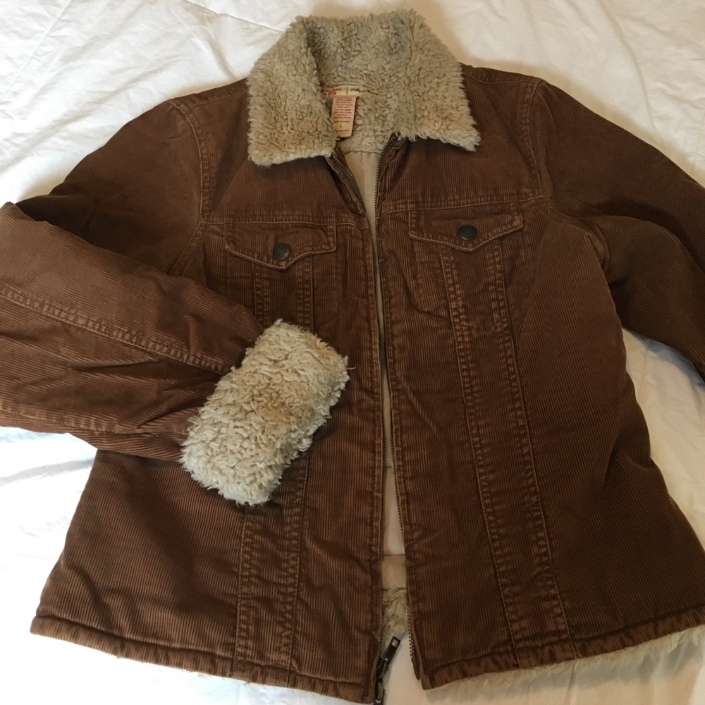 A&F jacket large. Faux fur on collar and sleeves.